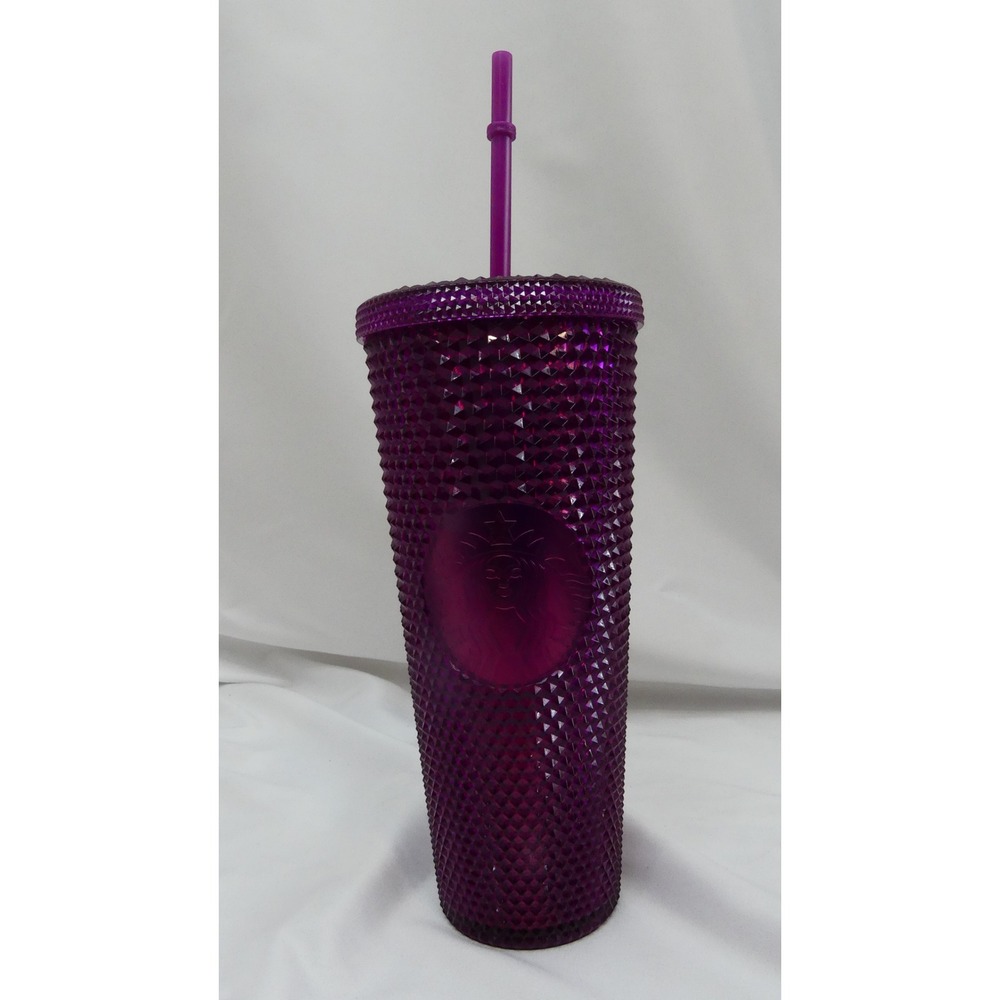 Starbucks Tumbler Unisex 24oz Purple Studded Venti Cold Cup with Straw S569